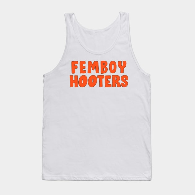 Femboy Hooters - Text-Only Uniform Design Tank Top by HUNIBOI